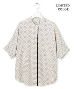 ICB / アイシービー シャツ・ブラウス | 【WEB限定カラーあり】BackSatinAmunzen 5分袖バンドカラーブラウス