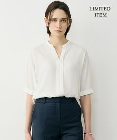 ICB / アイシービー シャツ・ブラウス | 【WEB限定】BackSatinAmunzen 5分袖キーネックブラウス