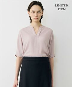 ICB / アイシービー シャツ・ブラウス | 【WEB限定】BackSatinAmunzen 5分袖キーネックブラウス