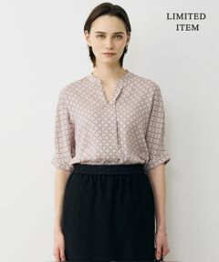 ICB / アイシービー シャツ・ブラウス | 【WEB限定】BackSatinAmunzen 5分袖キーネックブラウス