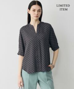 ICB / アイシービー シャツ・ブラウス | 【新色追加・WEB限定】BackSatinAmunzen 5分袖キーネックブラウス