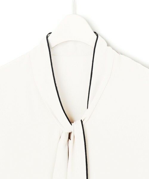 ICB / アイシービー シャツ・ブラウス | BackSatinAmunzen 5分袖配色ボウタイブラウス | 詳細6