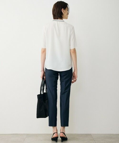 ICB / アイシービー シャツ・ブラウス | BackSatinAmunzen 5分袖配色ボウタイブラウス | 詳細3