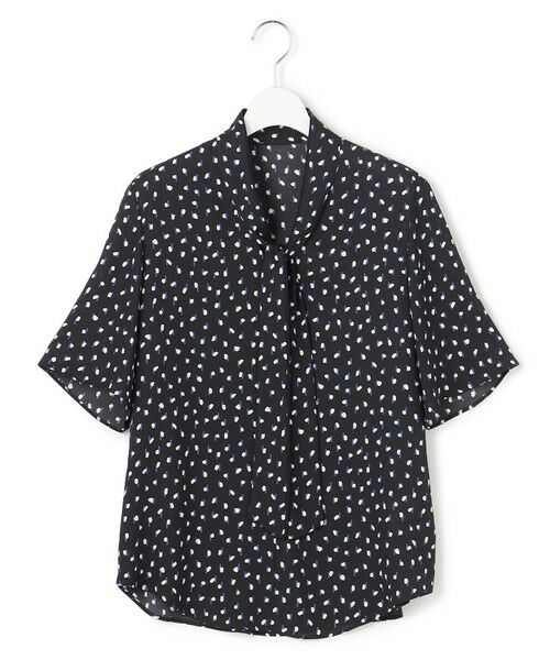 ICB / アイシービー シャツ・ブラウス | BackSatinAmunzen 5分袖配色ボウタイブラウス | 詳細17