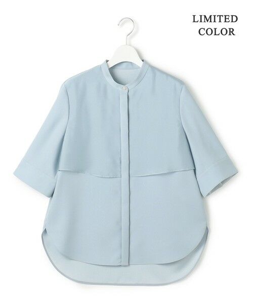 ICB / アイシービー シャツ・ブラウス | 【WEB限定カラーあり】 FluidBackSatin バンドカラーシャツ（サックスグレー［WEB限定］）