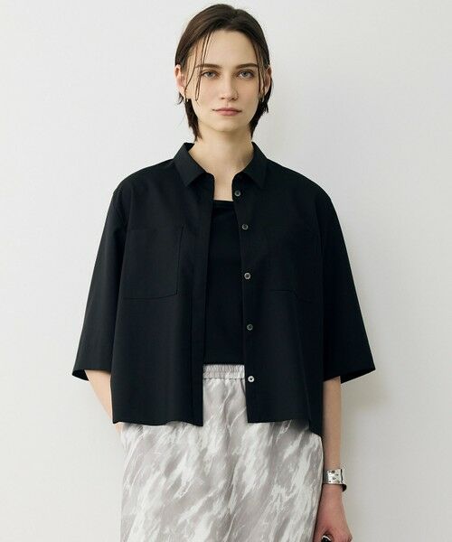 ICB / アイシービー シャツ・ブラウス | ドライクールトロ 5分袖シャツ（ブラック）