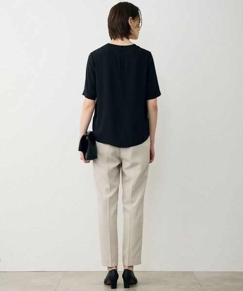 ICB / アイシービー シャツ・ブラウス | BackSatinAmunzen 5分袖Vネック配色ブラウス | 詳細2