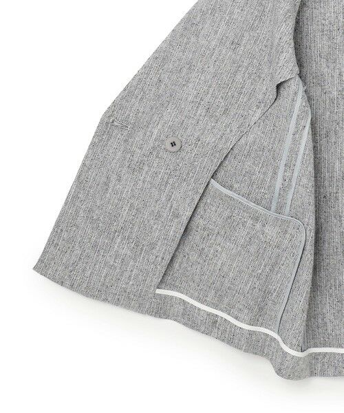 ICB / アイシービー ノーカラージャケット | ストレッチMIXツイード 半袖ジャケット | 詳細14
