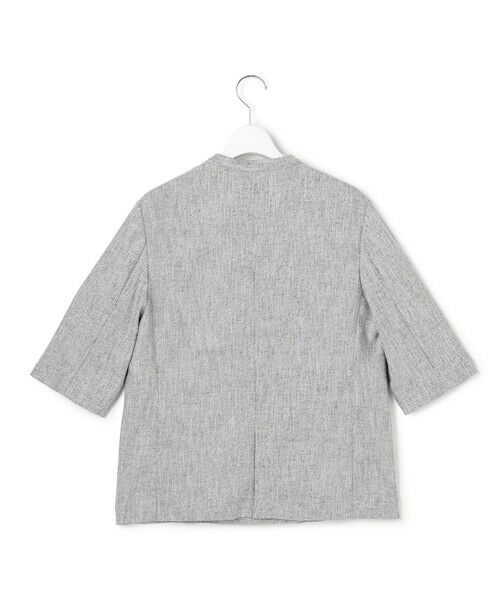 ICB / アイシービー ノーカラージャケット | ストレッチMIXツイード 半袖ジャケット | 詳細8