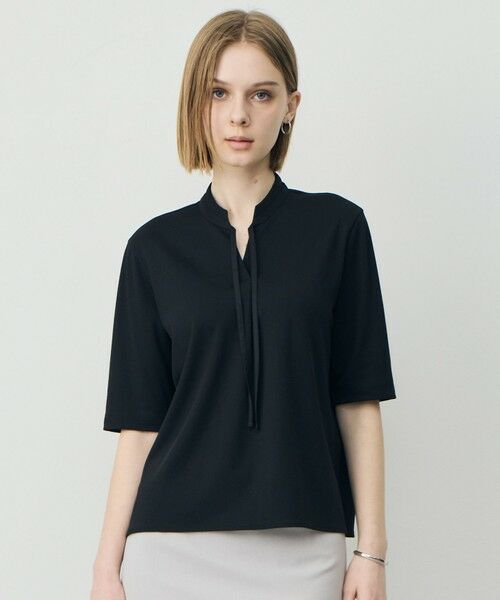 ICB / アイシービー カットソー | スパンプラチナムジョーゼット ナロータイカットソー(ブラック)