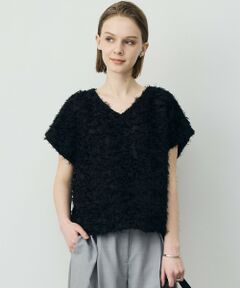 ICB / アイシービー カットソー | シアーカットジャガード Vネックトップス