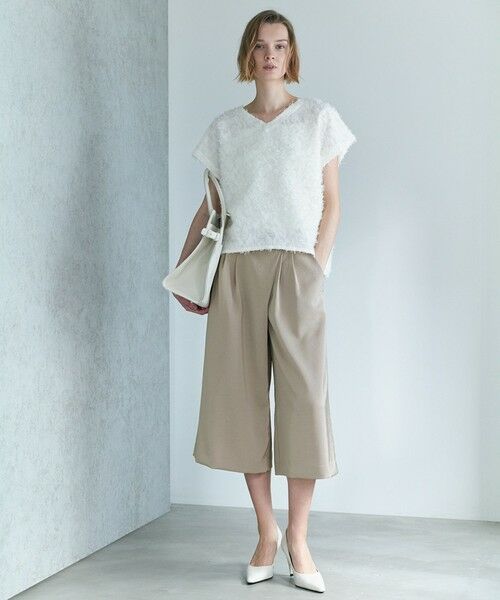 ICB / アイシービー カットソー | シアーカットジャガード Vネックトップス | 詳細1