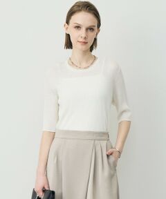 ICB / アイシービー ニット・セーター | リネンブレンドシアー クルーネックリブニット