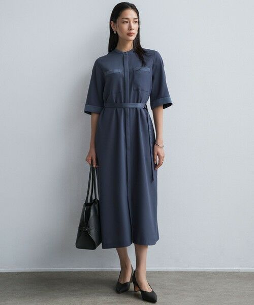 ICB / アイシービー ロング・マキシ丈ワンピース | FluidBackSatin シャツワンピース | 詳細1