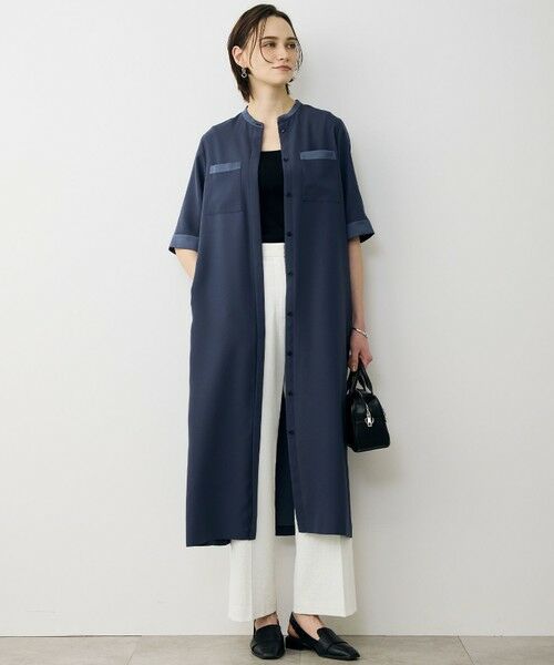 ICB / アイシービー ロング・マキシ丈ワンピース | FluidBackSatin シャツワンピース | 詳細2