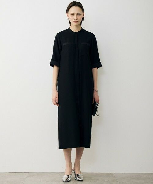 ICB / アイシービー ロング・マキシ丈ワンピース | FluidBackSatin シャツワンピース | 詳細14