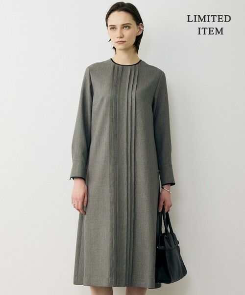 ICB / アイシービー ロング・マキシ丈ワンピース | 【WEB限定】ツイードタックワンピース（ブラウン系）