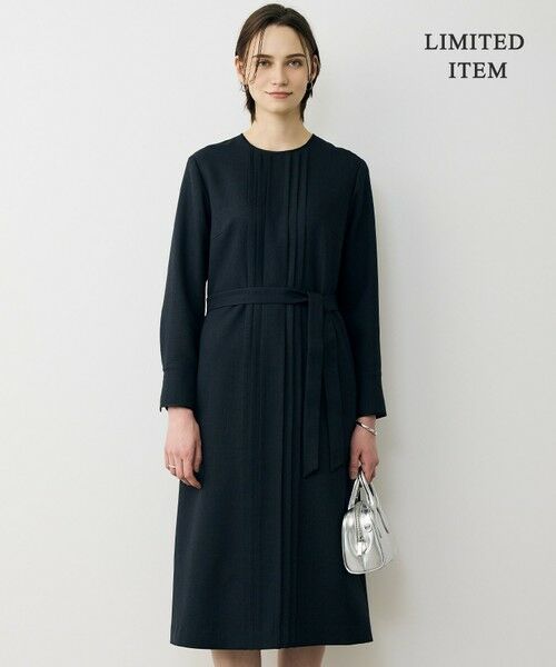 ICB / アイシービー ロング・マキシ丈ワンピース | 【WEB限定】ツイードタックワンピース（ネイビー系）