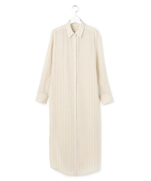 ICB / アイシービー ミニ丈・ひざ丈ワンピース | 【WEB＆一部店舗限定】PreshrunkCupraStripe シャツワンピース（エクリュストライプ）