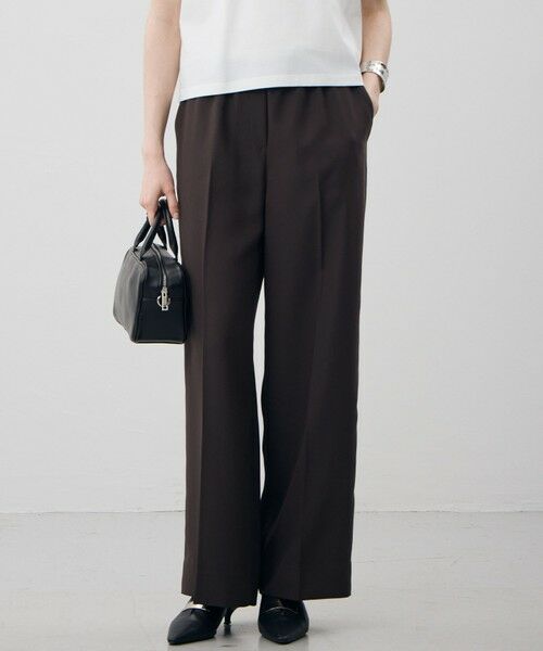 ICB / アイシービー その他パンツ | 【CLASSY.掲載・新色追加・WEB限定カラーあり】FluidBackSatin ワイドパンツ(ダークブラウン)