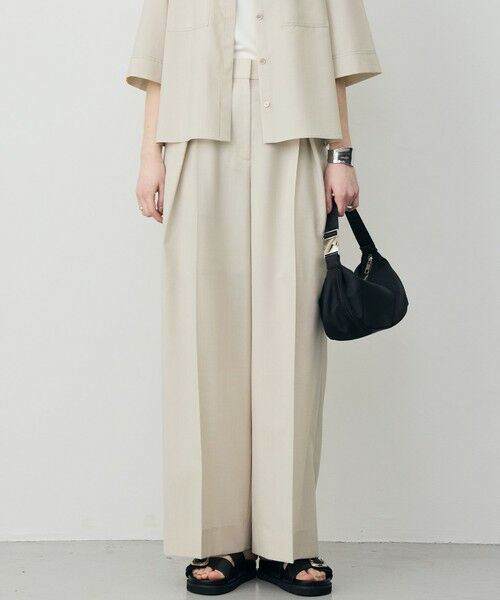 ICB / アイシービー その他パンツ | ドライクールトロ クロスタックワイドパンツ(サンドベージュ)