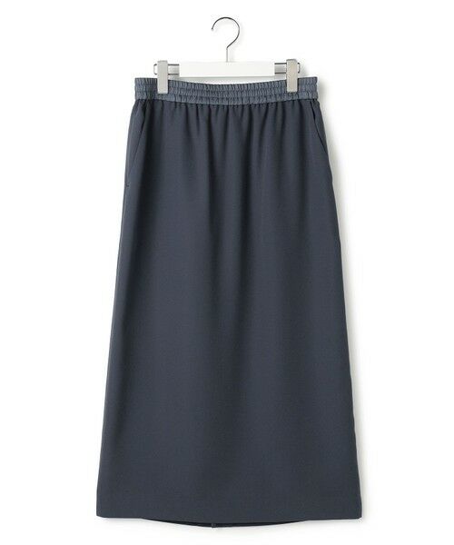 ICB / アイシービー ミニ・ひざ丈スカート | FluidBackSatin ナロースカート（ダルブルー）