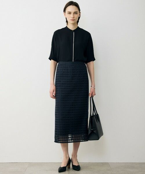 ICB / アイシービー ミニ・ひざ丈スカート | グリッドパターンレース スカート | 詳細1