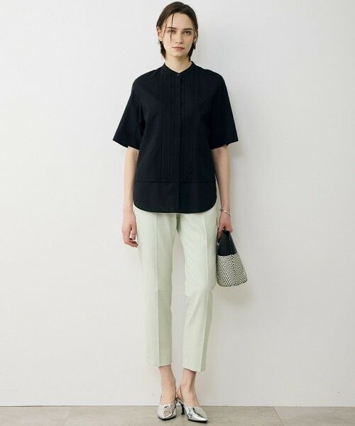 ICB / アイシービー シャツ・ブラウス | リネンスラブローン バンドカラーデザインシャツ | 詳細6