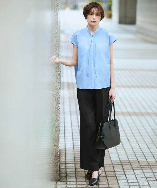 ICB / アイシービー シャツ・ブラウス | セシェシルキーローン フレンチスリーブボウタイブラウス | 詳細1