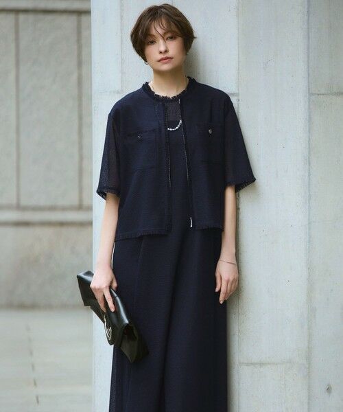 ICB / アイシービー ノーカラージャケット | サマーレノクロス ハーフスリーブジャケット | 詳細4