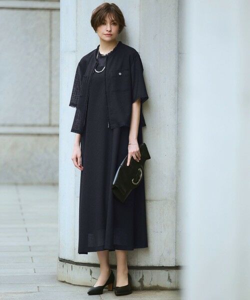 ICB / アイシービー ノーカラージャケット | サマーレノクロス ハーフスリーブジャケット | 詳細5