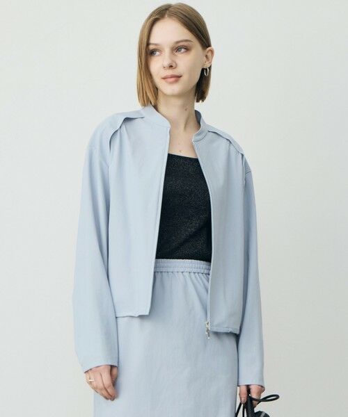 ICB / アイシービー ブルゾン | アトラストリコット ジップアップブルゾン（サックスグレー）