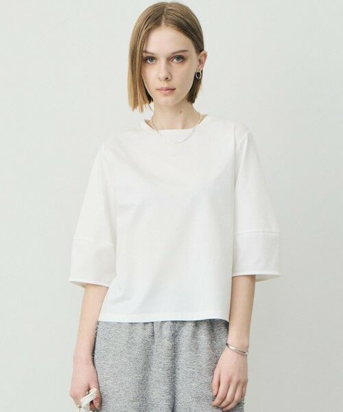 ICB / アイシービー カットソー | シャツジーナプレーディング ランタンスリーブカットソー（オフホワイト）