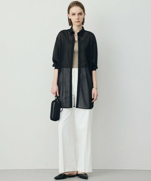 ICB / アイシービー シャツ・ブラウス | ハイゲージチュール ロングシャツ | 詳細13