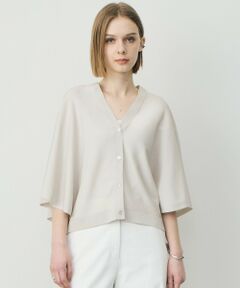 フライスリーブ Vネックカーディガン