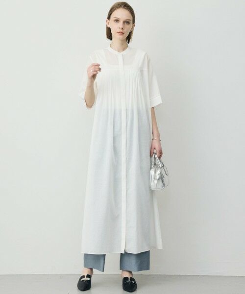 ICB / アイシービー ミニ丈・ひざ丈ワンピース | リネンスラブローン シャツワンピース | 詳細4