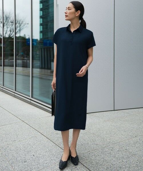 ICB / アイシービー ロング・マキシ丈ワンピース | 【WEB限定】FluidBackSatin ニット衿シャツワンピース | 詳細13