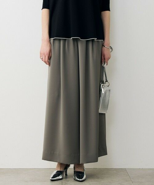 ICB / アイシービー その他パンツ | ドレープツイル ボリュームワイドパンツ（スティールカーキ）