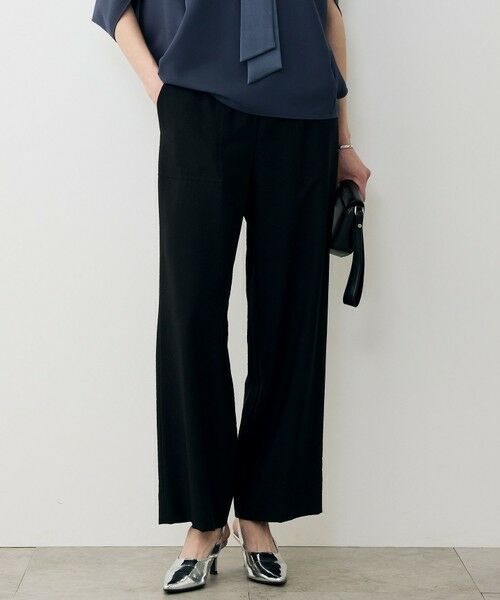 ICB / アイシービー その他パンツ | ワッシャーツイル ワイドストレートパンツ（ブラック）