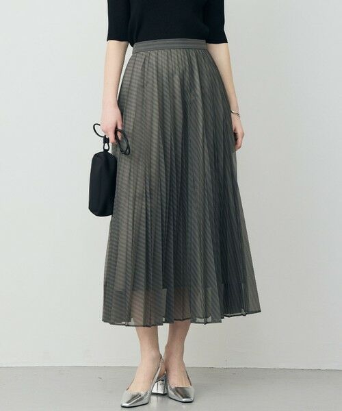 ICB / アイシービー ロング・マキシ丈スカート | カールマイヤープリーツ スカート（スティールカーキ）