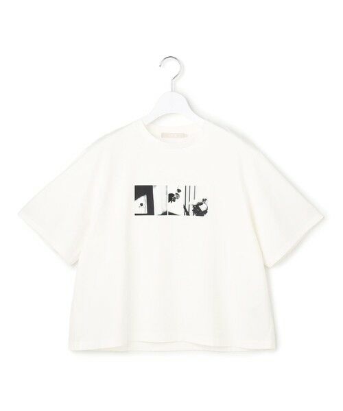 ICB / アイシービー カットソー | クロップド ロゴTEE（フォトプリント）（オフホワイト）