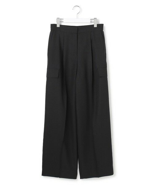 ICB / アイシービー その他パンツ | FluidBackSatin ワイドストレートカーゴパンツ（ブラック）