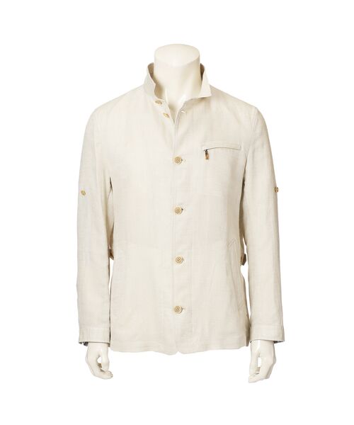 ＊＊ILFARO / イルファーロ ブルゾン | 【超軽量】綿麻ドビーライトウェイトブルゾン（ベージュ3）