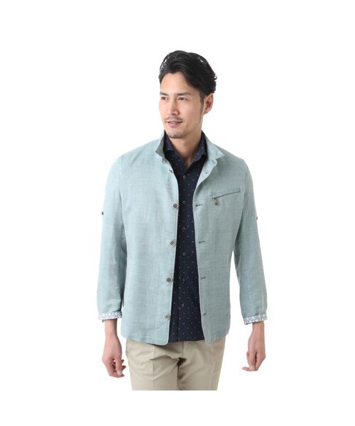 ＊＊ILFARO / イルファーロ ブルゾン | 【超軽量】綿麻ドビーライトウェイトブルゾン（グリーン5）