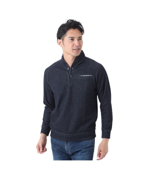 ＊＊ILFARO / イルファーロ カットソー | ハーフスタンドカラートレーナー（ネイビー2）