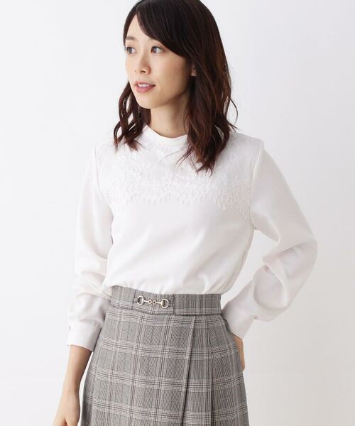 セール 洗える ハイネックレースプルオーバー シャツ ブラウス Index インデックス ファッション通販 タカシマヤファッションスクエア
