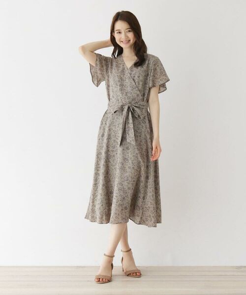 セール レーヨンドビーフラワーカシュクールワンピース Web限定サイズ ミニ丈 ひざ丈ワンピース Index インデックス ファッション通販 タカシマヤファッションスクエア