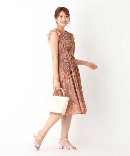 セール 花柄ワッシャープリーツワンピース Web限定サイズ ミニ丈 ひざ丈ワンピース Index インデックス ファッション通販 タカシマヤファッションスクエア