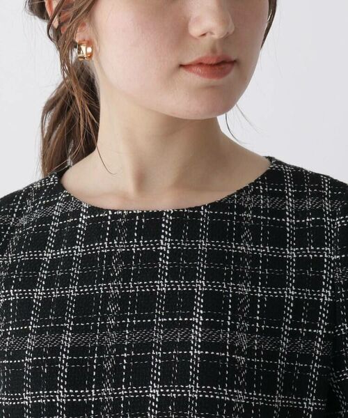 セール ドローストリングスリーブ ツイードワンピース Web限定サイズ ミニ丈 ひざ丈ワンピース Index インデックス ファッション通販 タカシマヤファッションスクエア