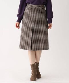 ◆ラメツイード 千鳥チェックフレアスカート